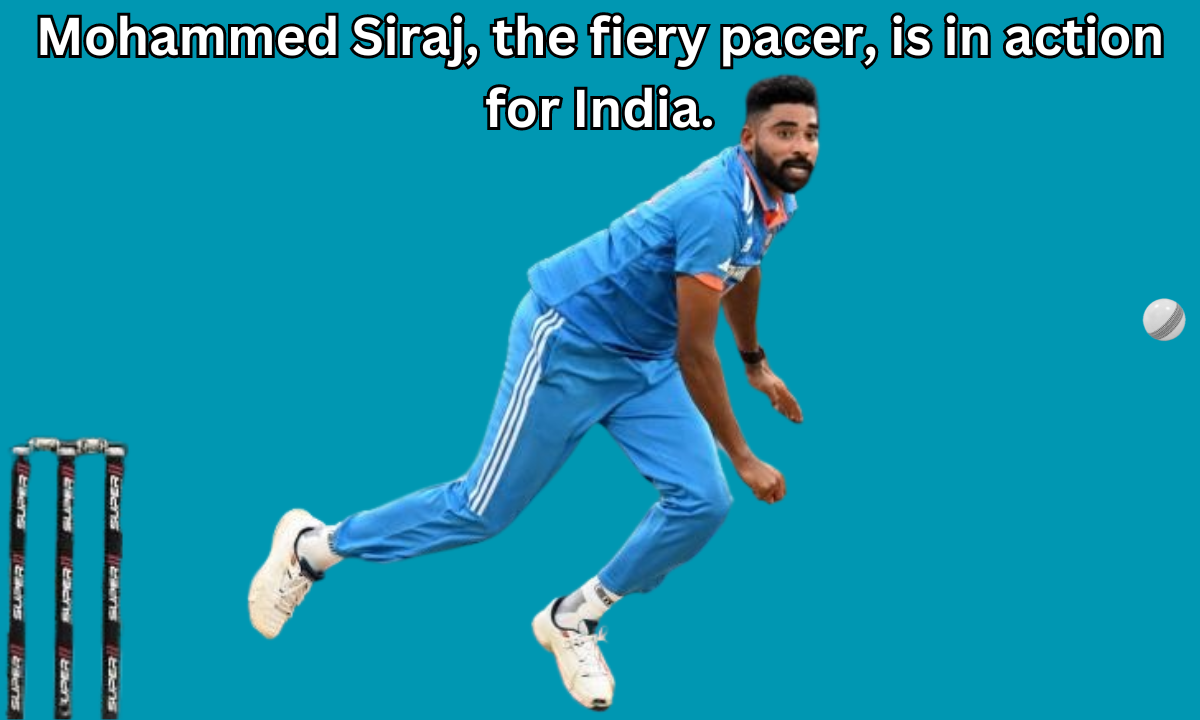 Mohammed Siraj bowls a cricket ball