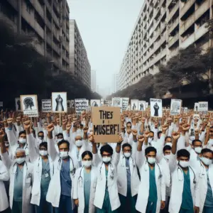 Doctors strike on street 