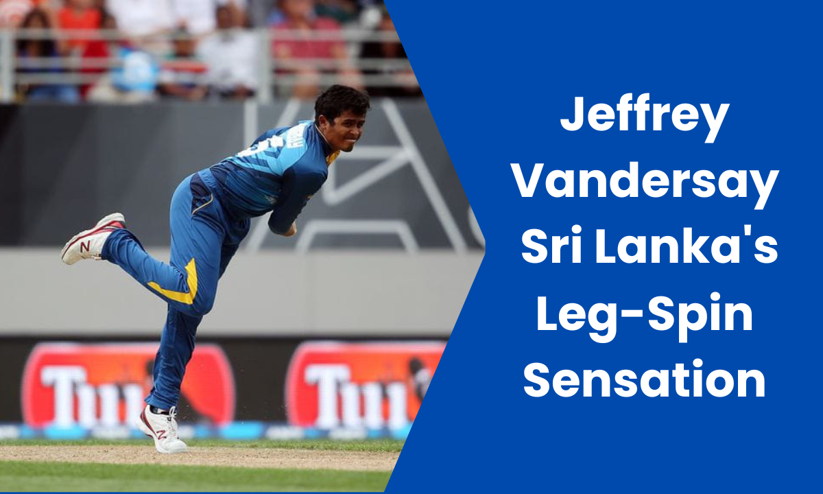 Jeffrey Vandersay is bowling during a cricket match.