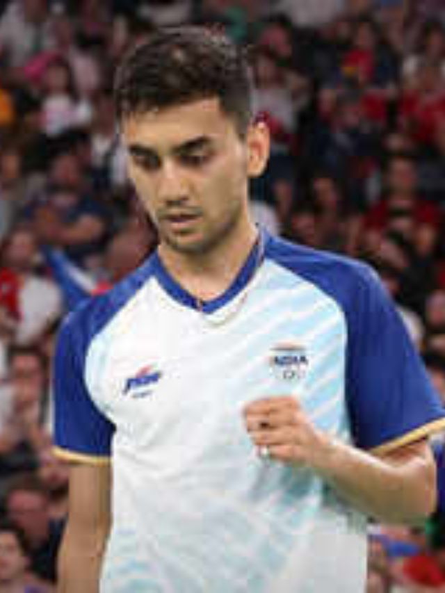 Lakshya Sen with a dejected expression