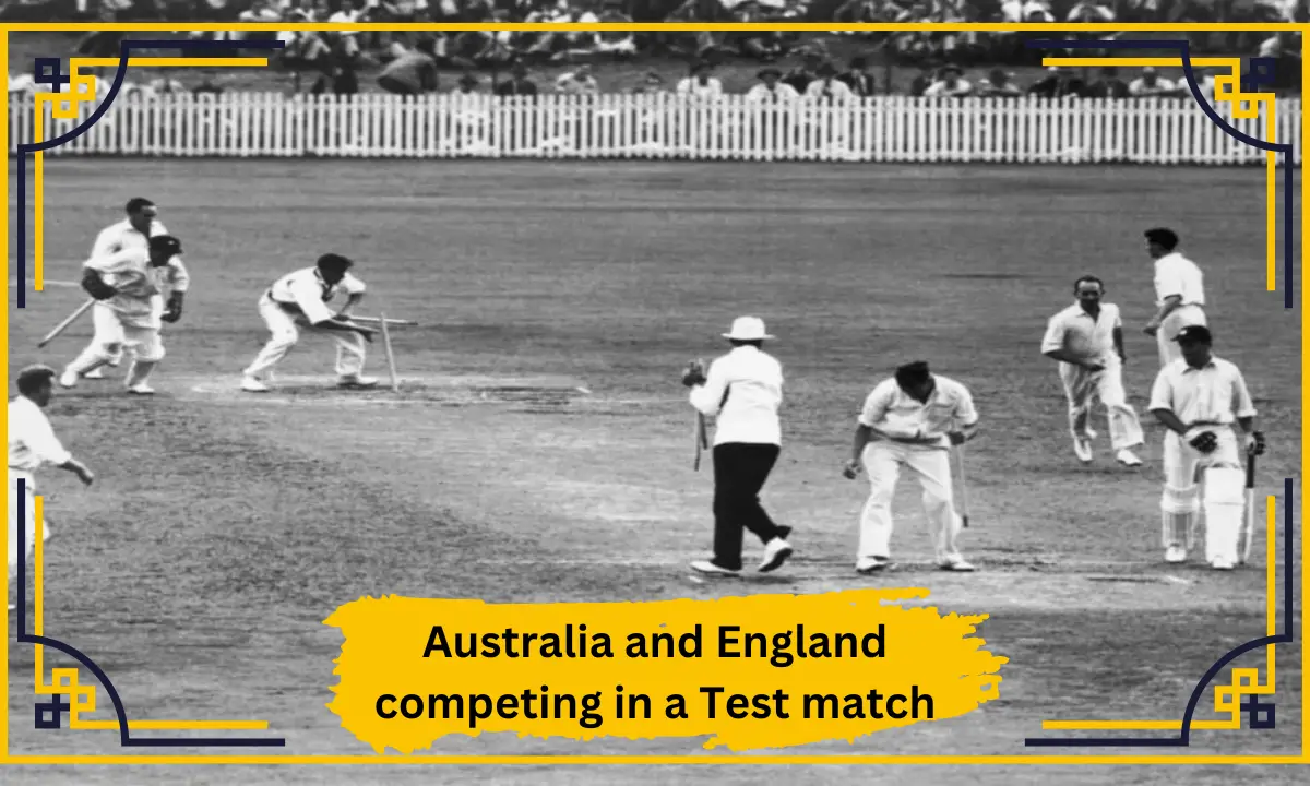 Aus vs England: Australia and England competing in a Test match.