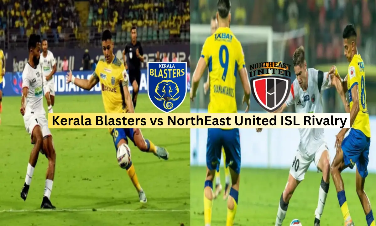 Kerala Blasters and NorthEast United FC competing in an Indian Super League match