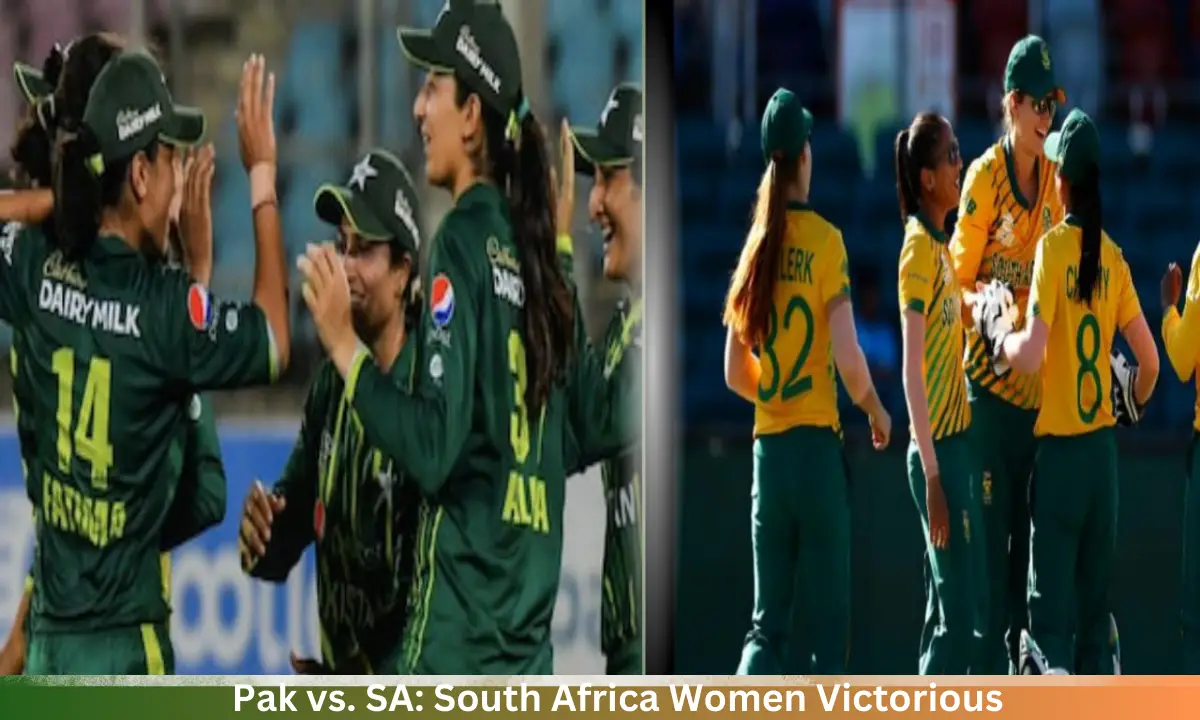 Pak vs. SA: Aliya Riaz hits a boundary during her 52-run knock against South Africa.