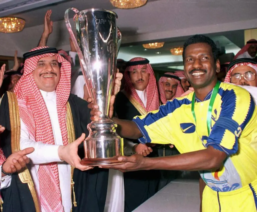 King Fahd International Stadium packed with fans as Al Nassr players line up against Real Madrid for Majed Abdullah’s testimonial match.