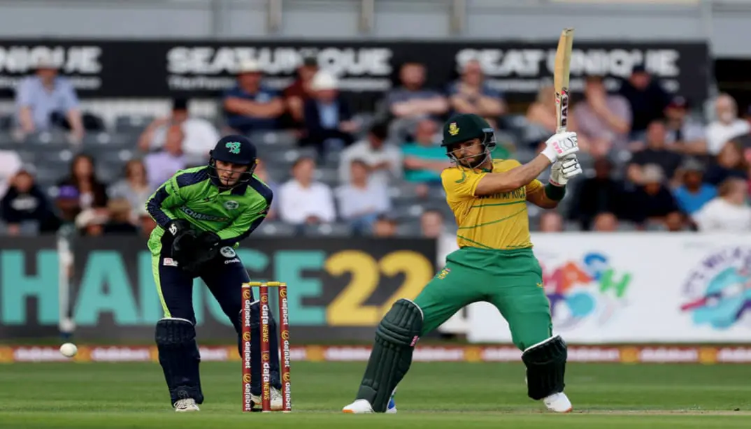 Ireland vs South Africa: Hendricks executes a cover drive against Ireland.