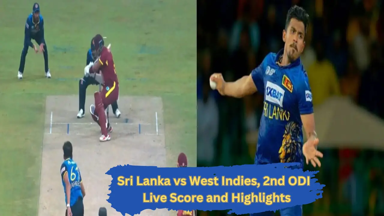 Action shot of coin toss in Sri Lanka vs West Indies 2nd ODI; Sri Lankan bowlers celebrating a wicket.