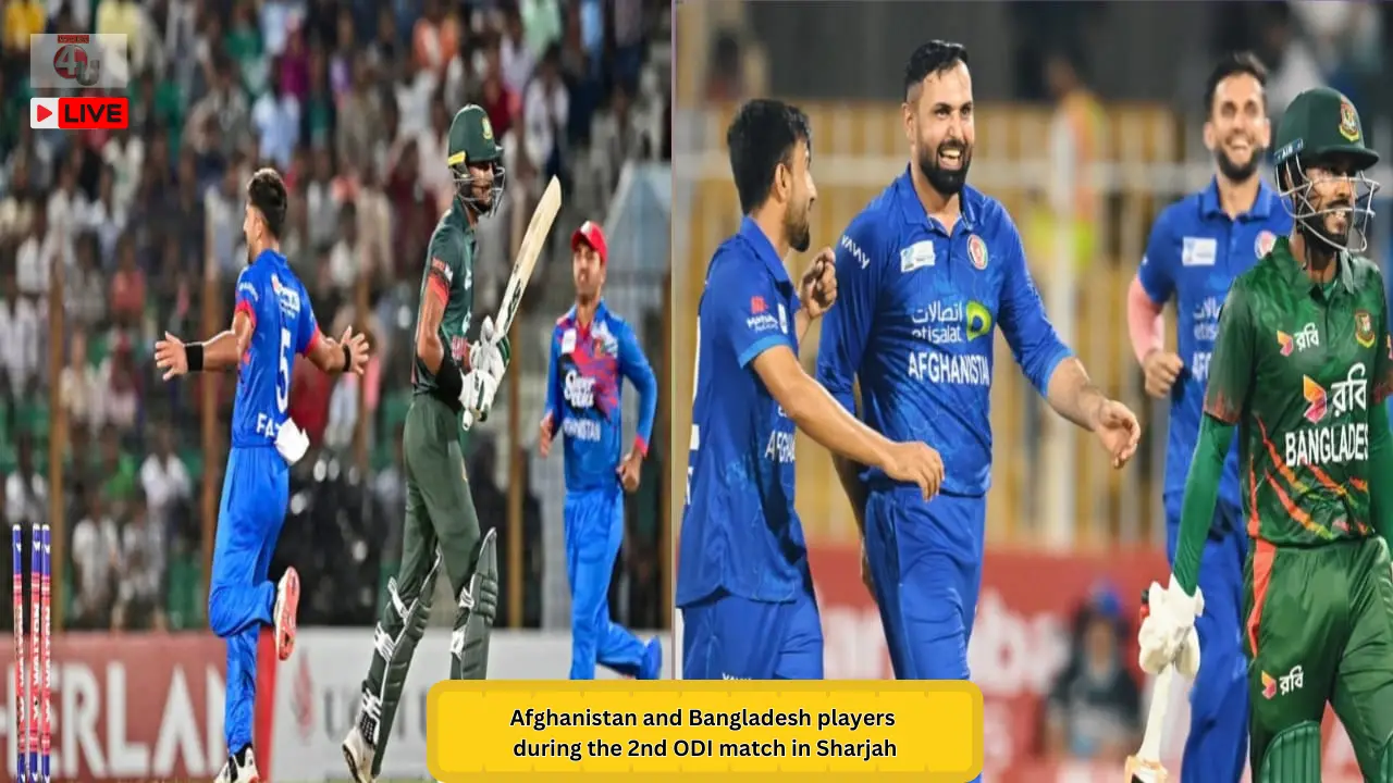 Afghanistan vs Bangladesh: Players in action during the 2nd ODI match in Sharjah.