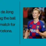 Frenkie de Jong controlling the ball during a match for FC Barcelona.