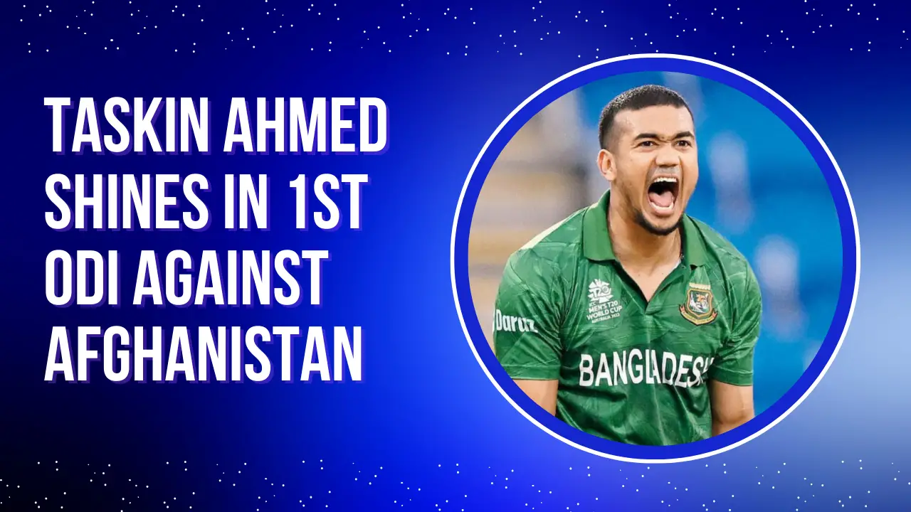 AFG vs ban: Taskin Ahmed celebrates wicket against Afghanistan in Sharjah ODI