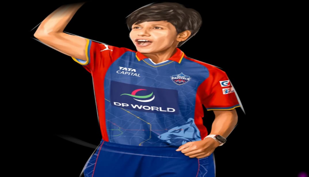 Poonam Yadav during a warm-up session with the Delhi Capitals in the WPL 2025.