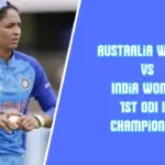 Australia Women vs. India Women: Harmanpreet Kaur batting against Ellyse Perry in the ICC Women’s Championship 1st ODI match at Allan Border Field.