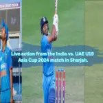 Live action from the India vs UAE U19 Asia Cup 2024 match in Sharjah.