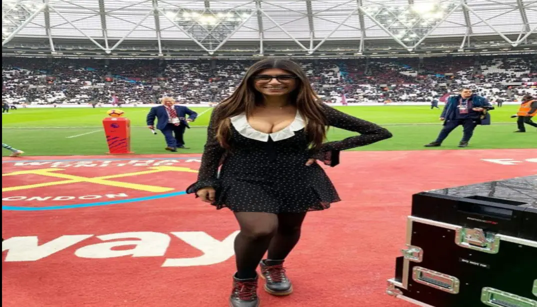  What is Mia Khalifa Doing Now? Mia Khalifa cheering at a live football match