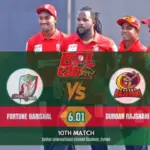 FBA vs DBR: Action shot of Fortune Barishal vs Durbar Rajshahi during BPL 2024-2025 Match 10.