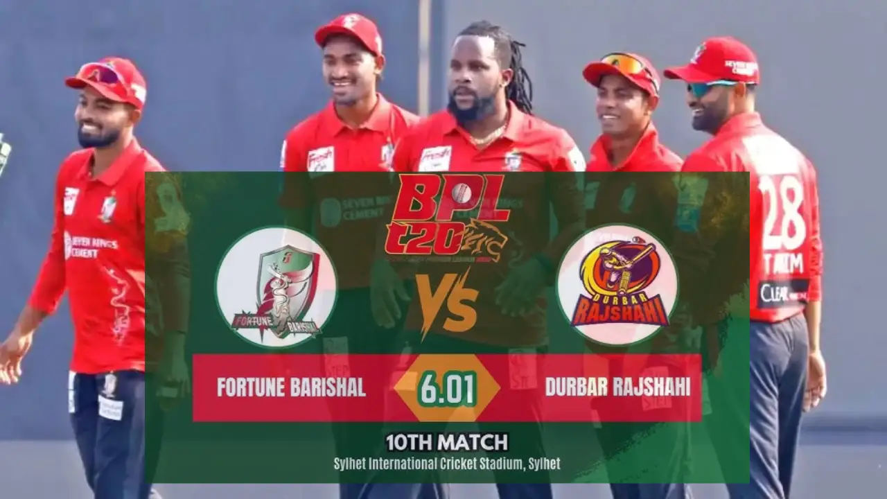 FBA vs DBR: Action shot of Fortune Barishal vs Durbar Rajshahi during BPL 2024-2025 Match 10.