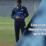 Haryana vs Karnataka: A live cricket action shot of Haryana and Karnataka players during the semi-final.