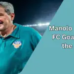 Manolo Marquez coaches FC Goa players during a match.