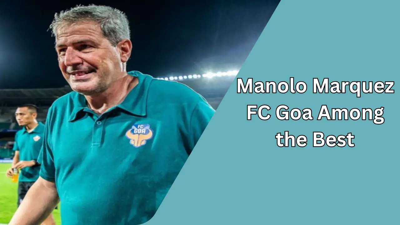 Manolo Marquez coaches FC Goa players during a match.