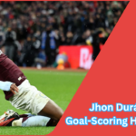 Jhon Durán celebrating a goal for Aston Villa