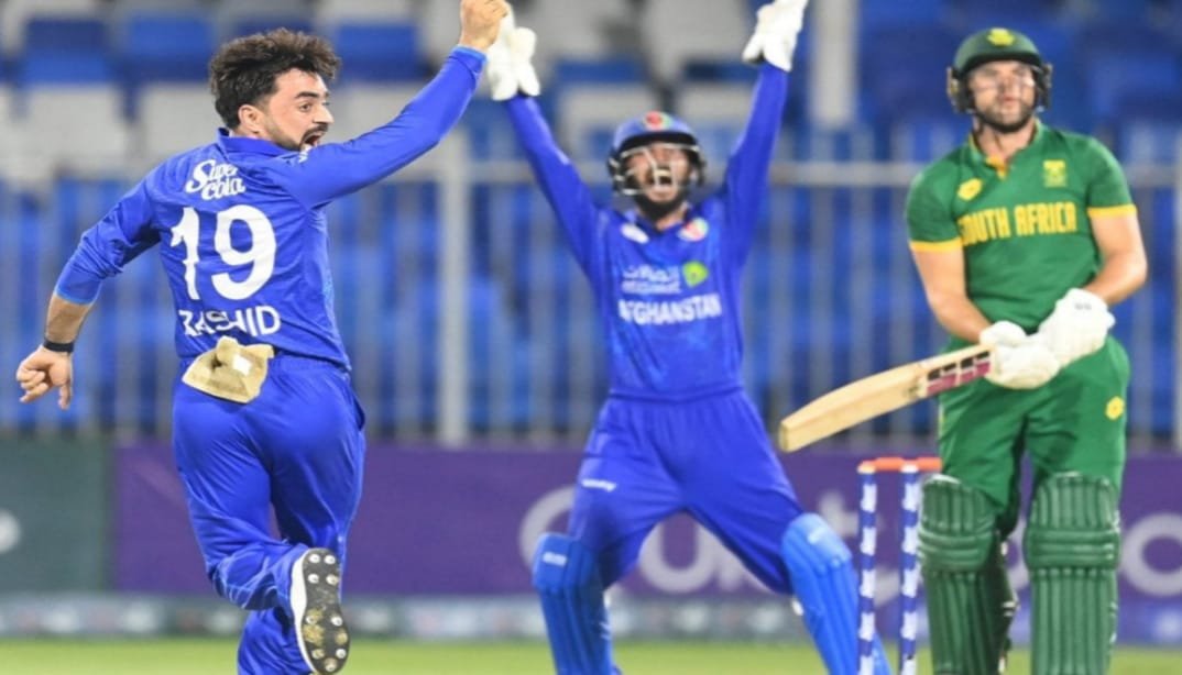 SA VS AFG: Rashid Khan celebrating a wicket