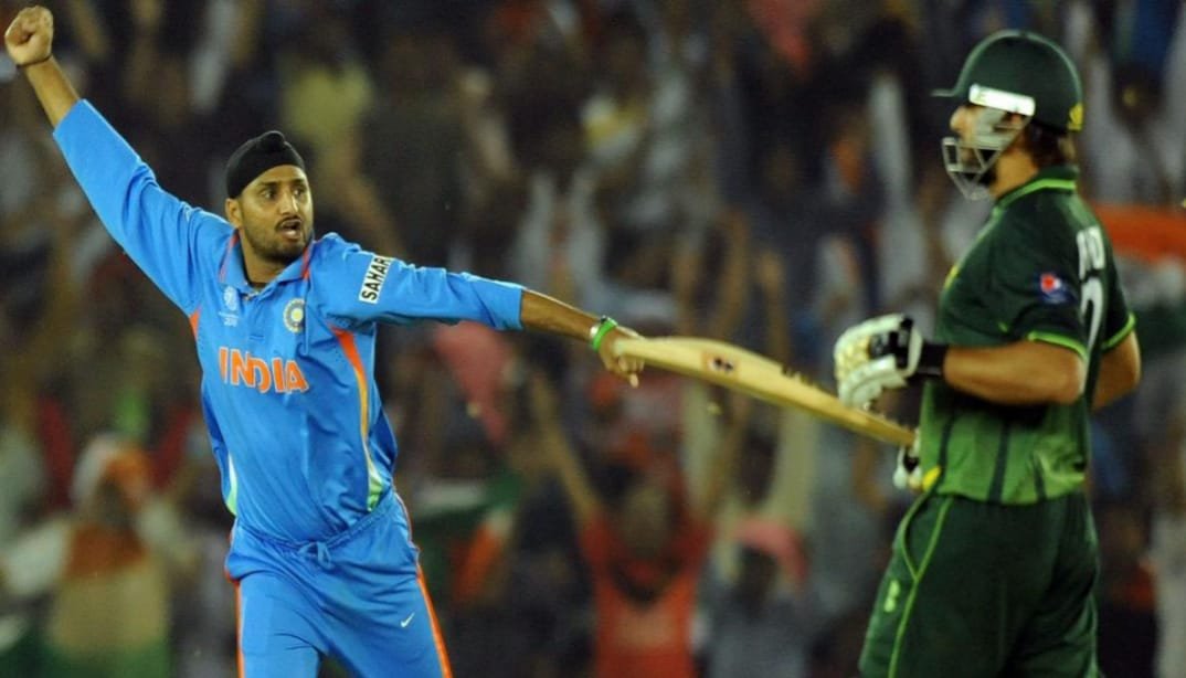 Pakistan vs India: Harbhajan Singh celebrating aggressively after hitting the match-winning six against Pakistan in the 2010 Asia Cup.