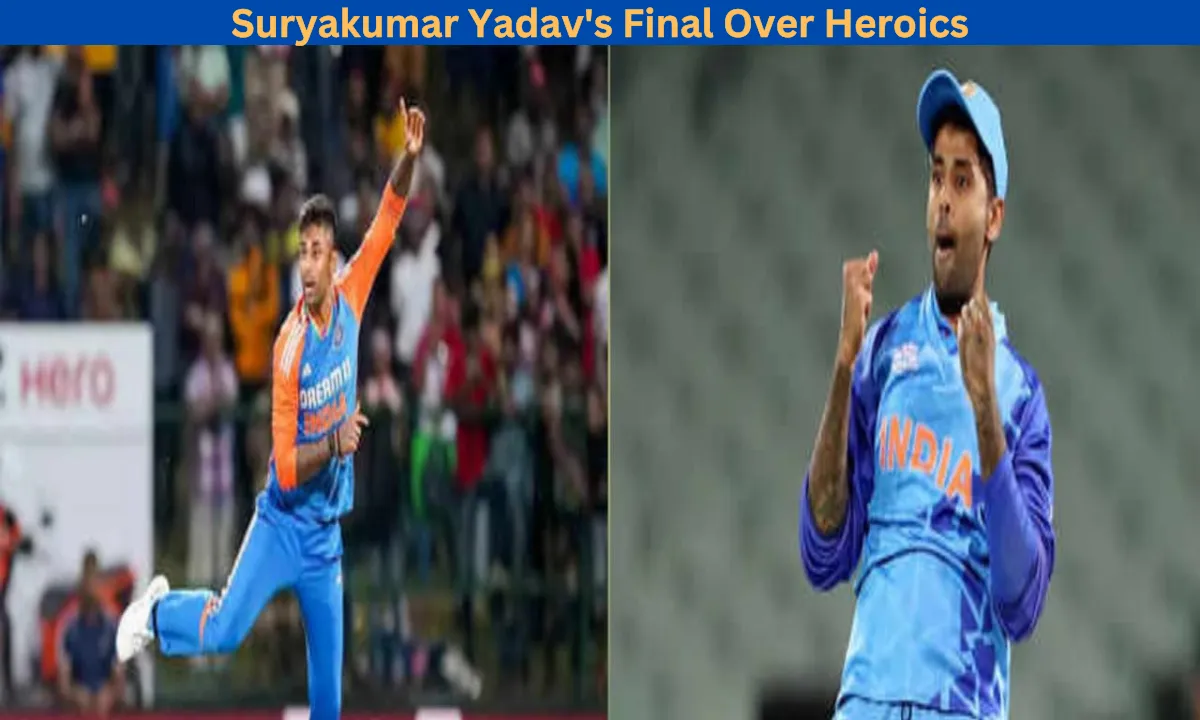 Suryakumar Yadav bowling in the final over of the 3rd T20I against Sri Lanka