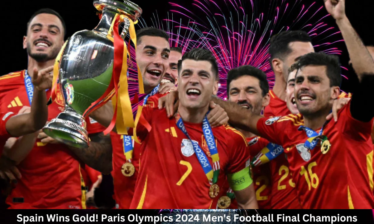 Spain shocks France as their football team celebrates the gold medal victory at the Paris Olympics in 2024.