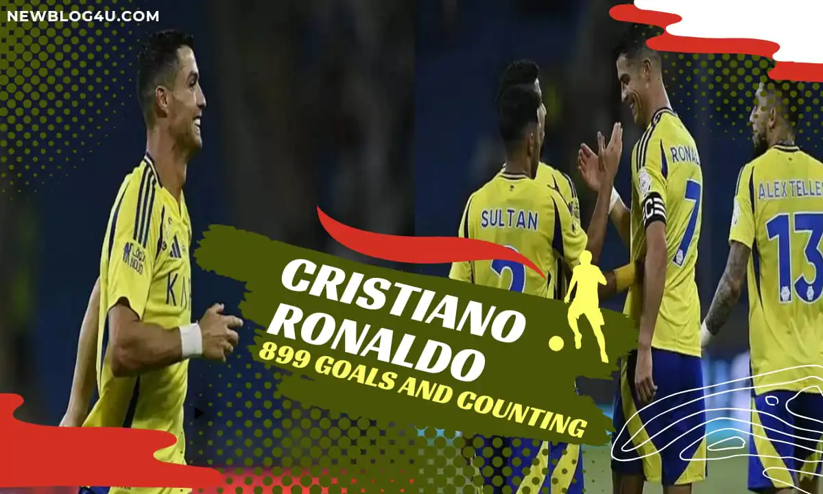 Cristiano Ronaldo scoring his 899th career goal with a powerful free-kick for Al-Nassr.