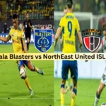 Kerala Blasters and NorthEast United FC competing in an Indian Super League match