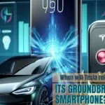 Tesla Phone concept design with integration into Tesla ecosystem.