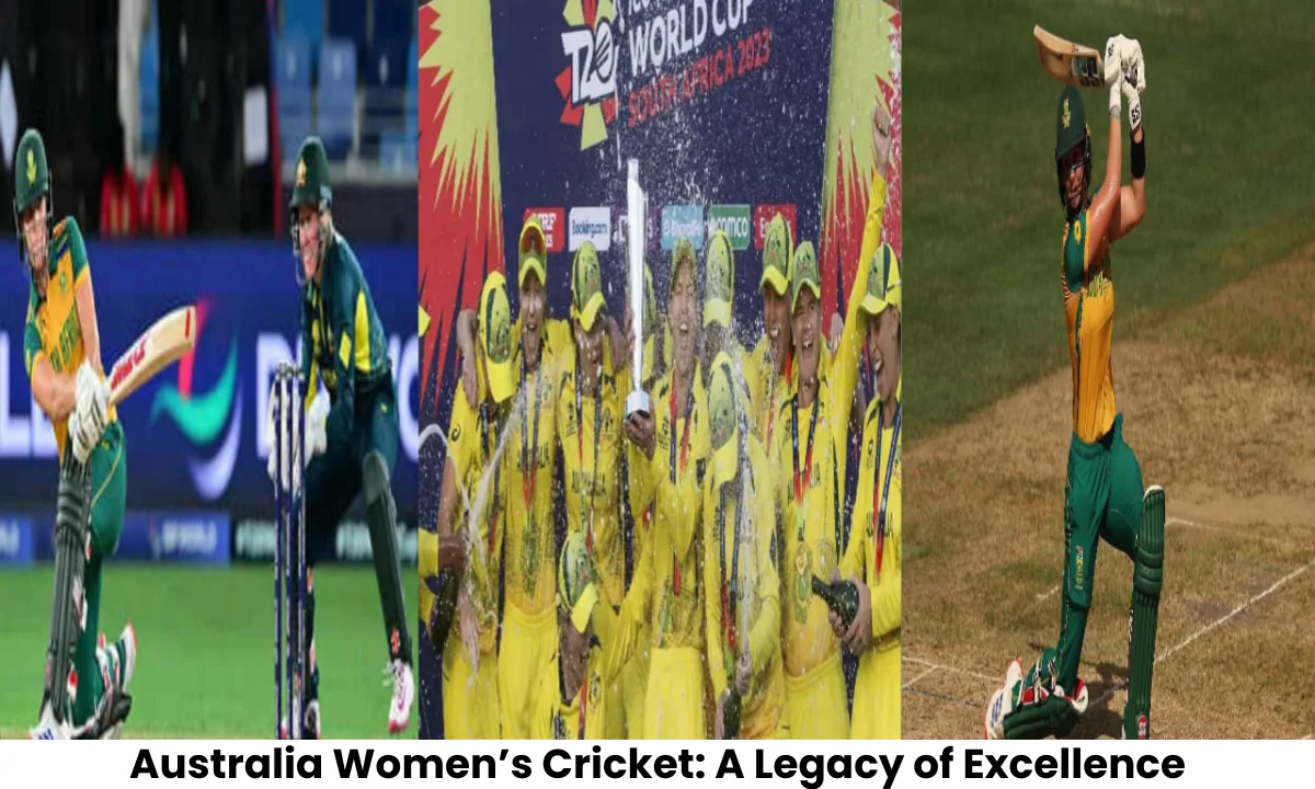 Australia women's national cricket team celebrating ICC T20 World Cup victory.