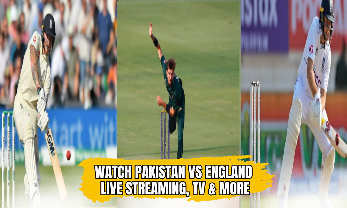 Pakistan vs England cricket teams playing during the Test series.