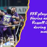 KKR players Sunil Narine and Andre Russell in action during an IPL match