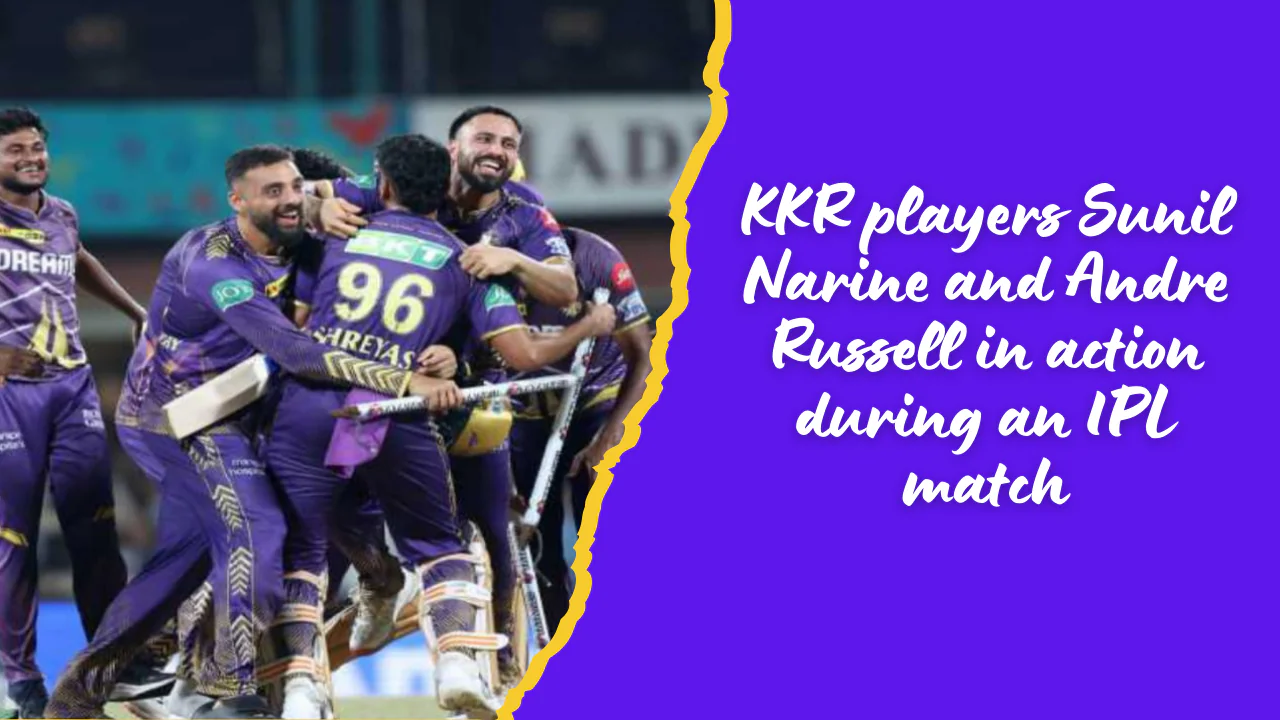 KKR players Sunil Narine and Andre Russell in action during an IPL match