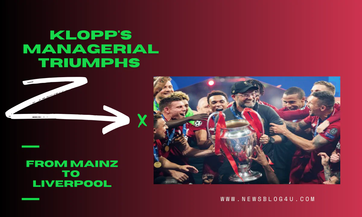 Jürgen Klopp lifting the Champions League trophy with Liverpool in 2019.