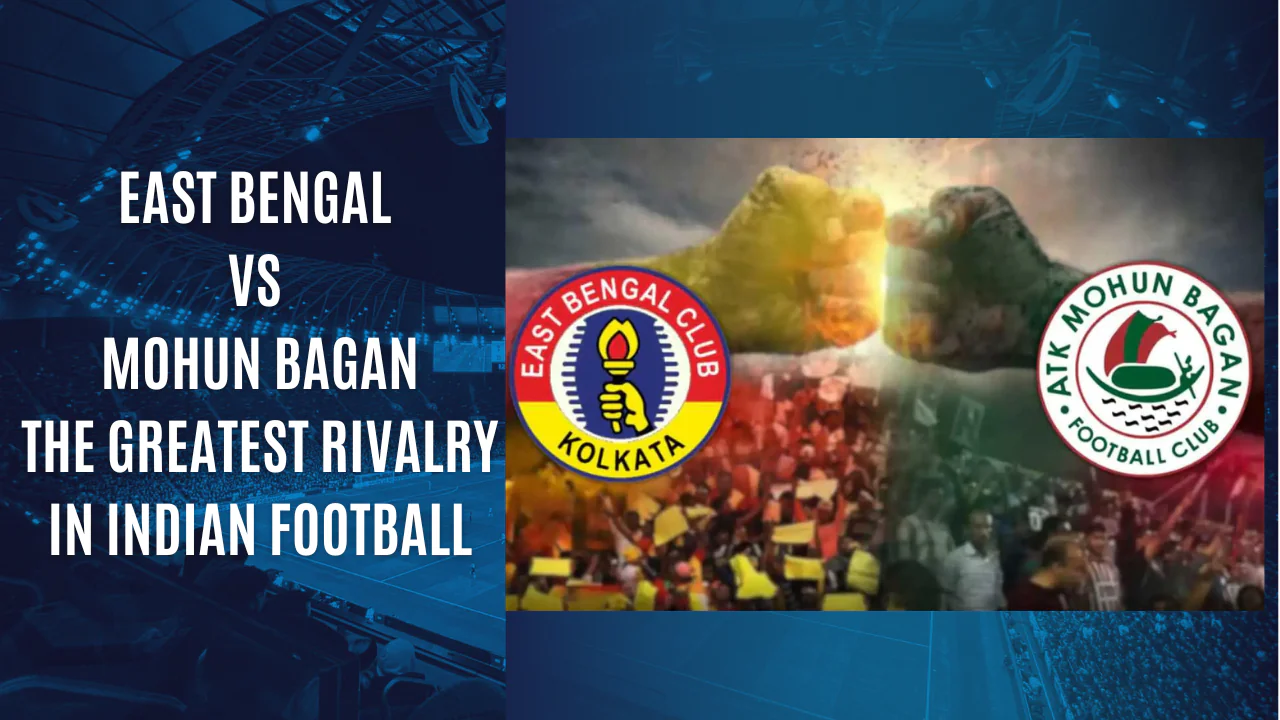 East Bengal and Mohun Bagan players competing in the Kolkata Derby