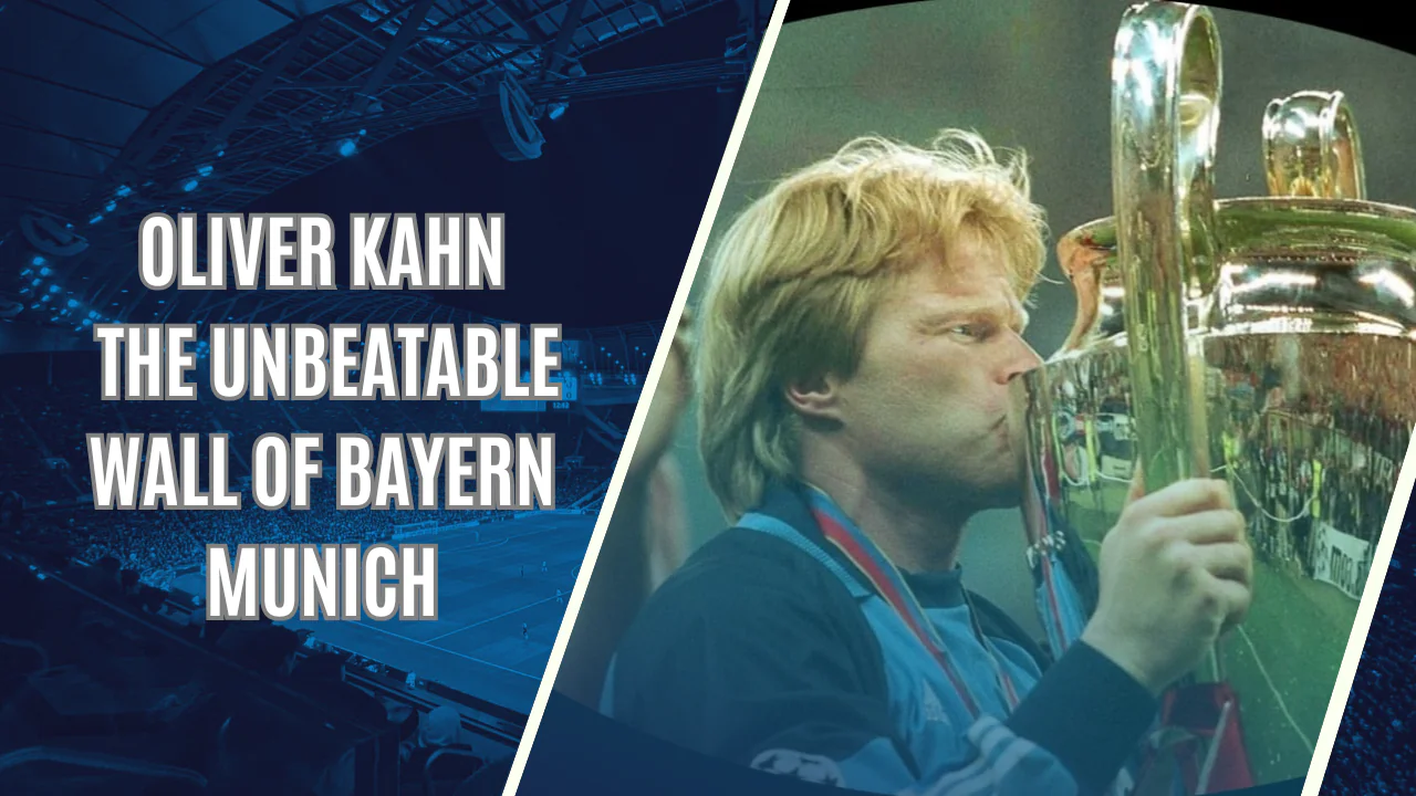 Oliver Kahn celebrating Bayern Munich’s Champions League victory in 2001.