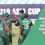 Under-19 Asia Cup: Youth cricketers celebrating during a U19 Asia Cup match.