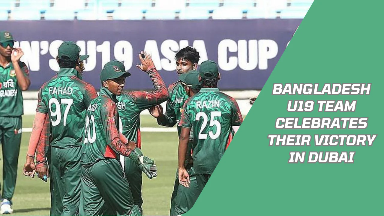 Under-19 Asia Cup: Youth cricketers celebrating during a U19 Asia Cup match.