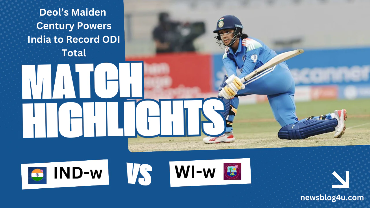 indw vs wi-w: Harleen Deol celebrates her maiden ODI century against West Indies Women.