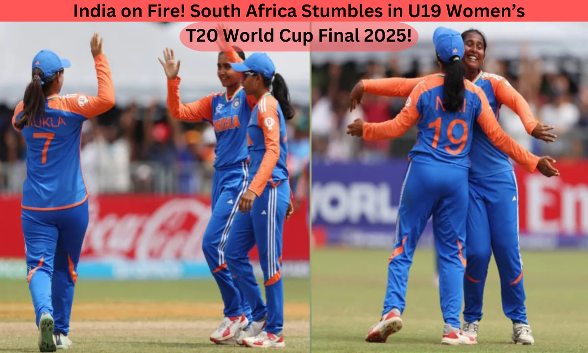 India vs South Africa U19 Women’s T20 WC Final: India Women U19 cricket team celebrating a wicket in the final.